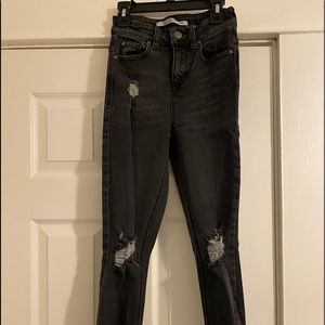 Grey Distressed Skinny Jeans